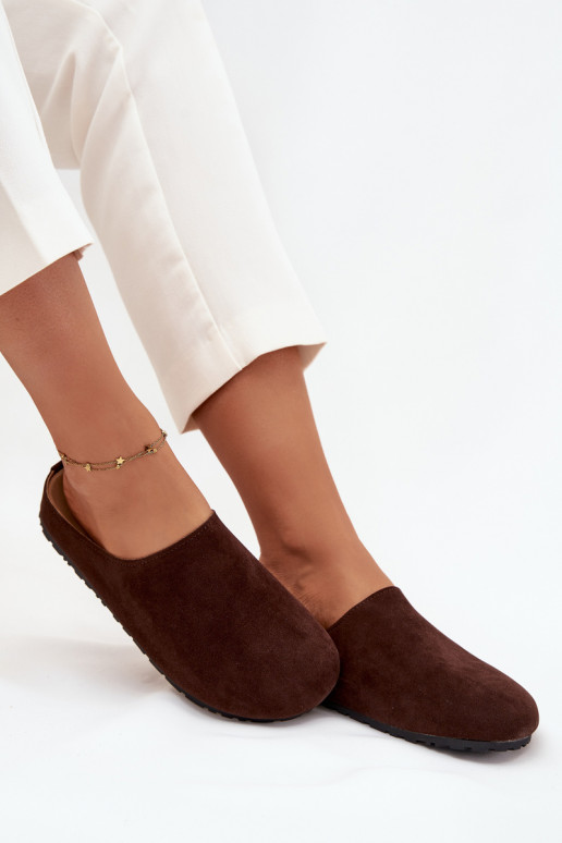 Pantofle   s platformou Czekoladowe Sylviane