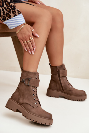 boty   Z zateplené se zdobenými podpatky béžové Ulivine