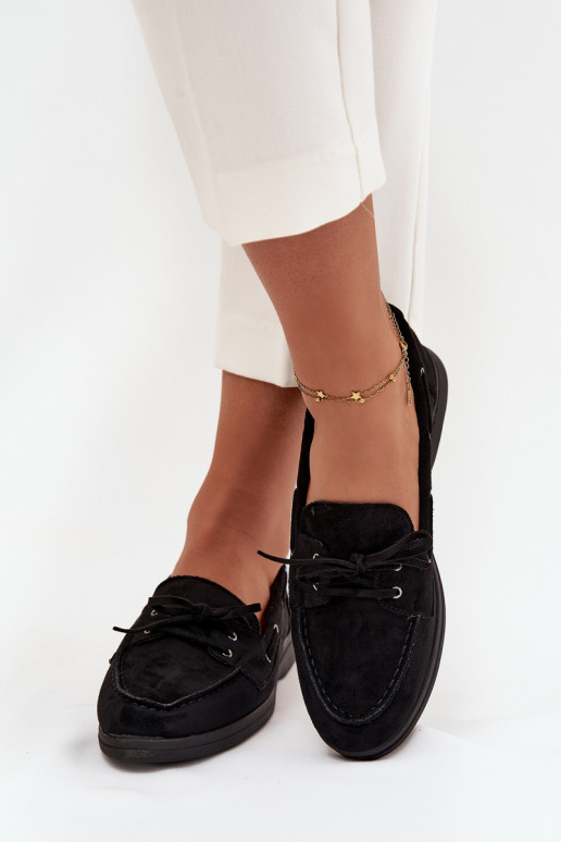boty Dámské mokasíny Ploché boty se stylovými detaily Černé Zalina boty Dámské mokasíny Ploché boty se stylovými detaily Černé Zalina