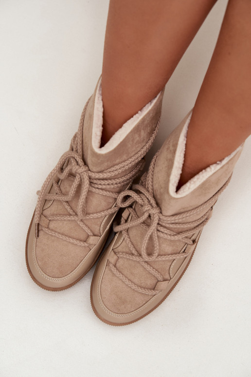 Sněhule  se stylovými detaily béžové Rebekah