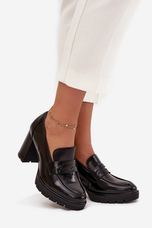 boty  s podpatky z ekologické kůže Černé Ilyssia boty  s podpatky z ekologické kůže Černé Ilyssia