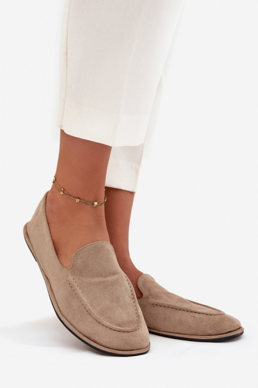 Dámské mokasíny Z z eko semišeu Ploché boty béžové Miryelle