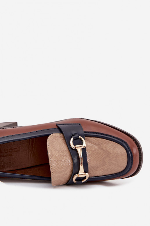 boty  s podpatky s potiskem I zlaté barvym Detalem béžové-hnědá Novella boty  s podpatky s potiskem I zlaté barvym Detalem béžové-hnědá Novella