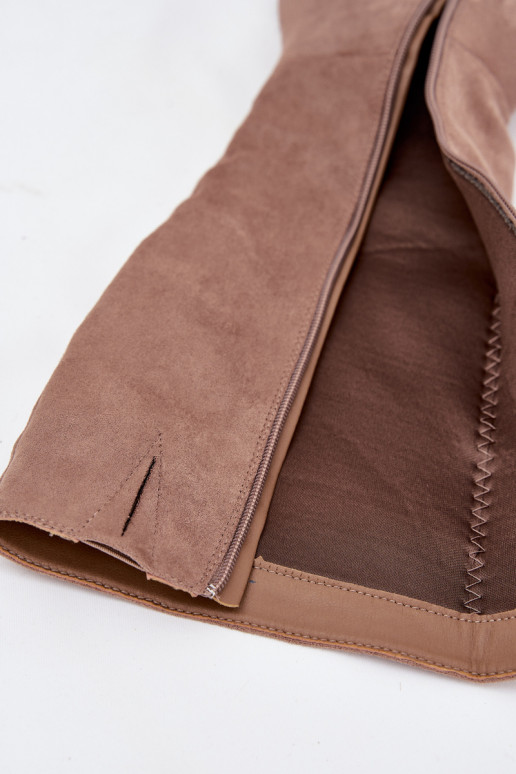 dámské dlouhé boty s podpatky Ze zlaté barvym  béžové Nivarae