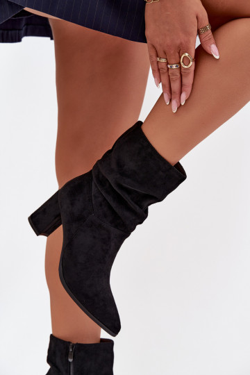 Dámské podpatky  zateplené Černé Amelise