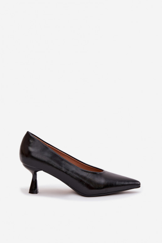 s efektem laku Obuv s tenkými podpatky Černé Gavrielle s efektem laku Obuv s tenkými podpatky Černé Gavrielle