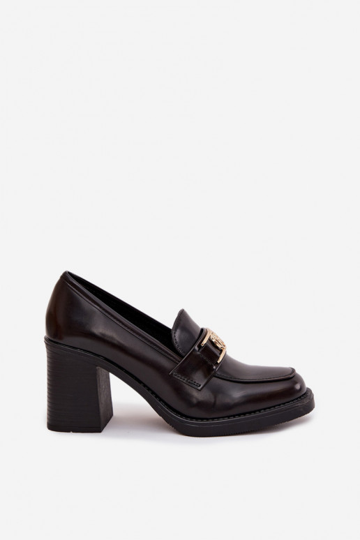 boty  s podpatky Ze zlaté barvym Detalem Czekoladowe Privelle boty  s podpatky Ze zlaté barvym Detalem Czekoladowe Privelle