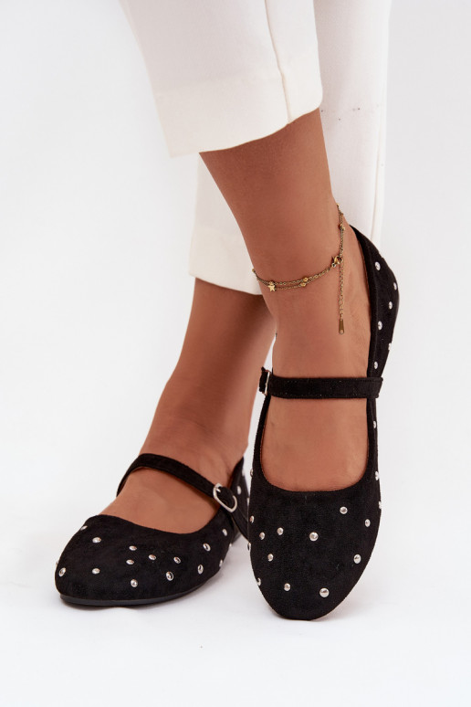 Zdobené baleríny  s popruhy Černé Olivisse Zdobené baleríny  s popruhy Černé Olivisse