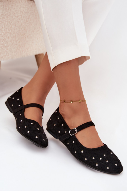 Zdobené baleríny  s popruhy Černé Olivisse Zdobené baleríny  s popruhy Černé Olivisse