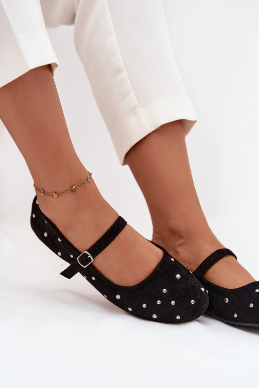 Zdobené baleríny  s popruhy Černé Olivisse Zdobené baleríny  s popruhy Černé Olivisse