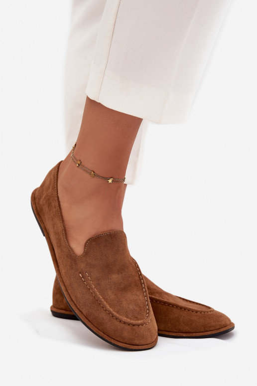 Dámské mokasíny Z z eko semišeu Ploché boty hnědáMiryelle