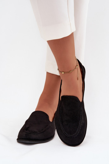 Dámské mokasíny Z z eko semišeu Ploché boty Černé Miryelle