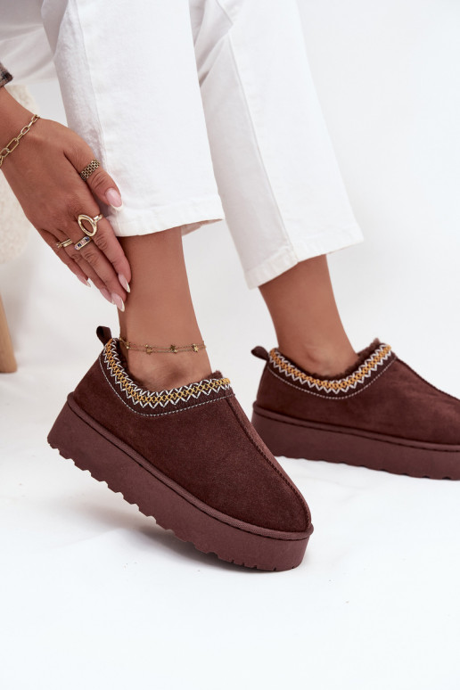 Sněhule  Z Haftem s platformou Czekoladowe Taliah