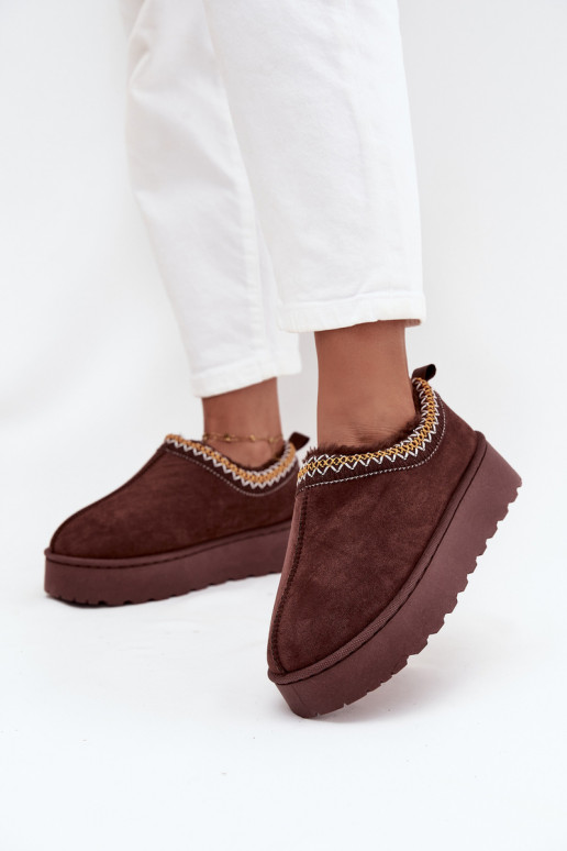 Sněhule  Z Haftem s platformou Czekoladowe Taliah