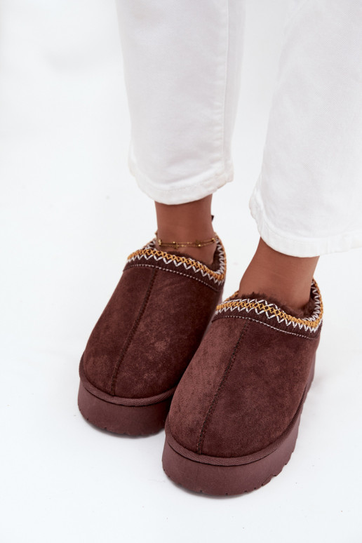 Sněhule  Z Haftem s platformou Czekoladowe Taliah