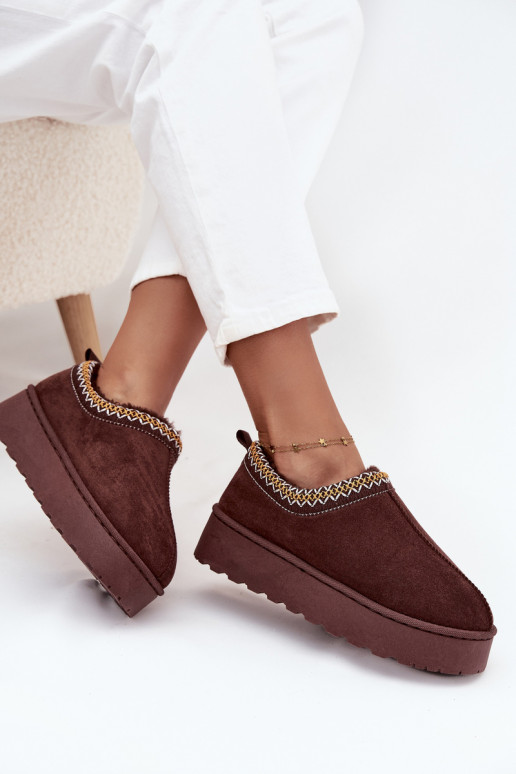 Sněhule  Z Haftem s platformou Czekoladowe Taliah