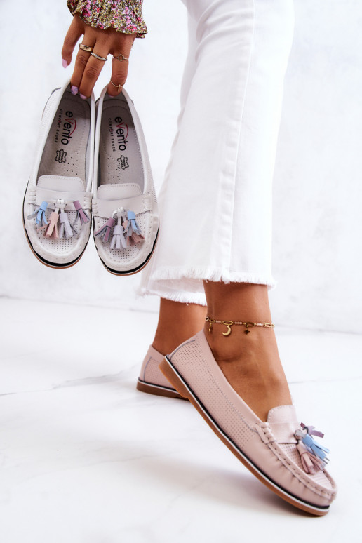  Dámské mokasíny se střapci růžová Laressa