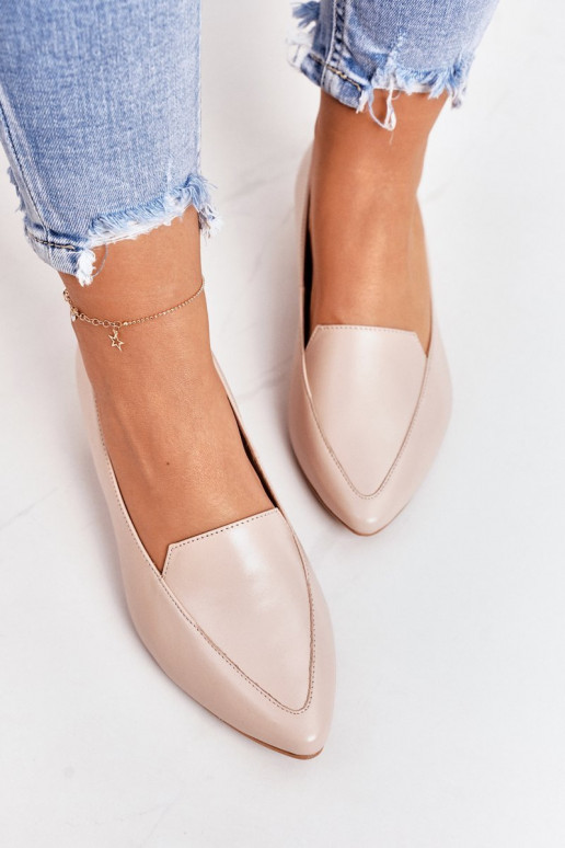 mokasíny se zlatými podpatky Laura Messi 2013 béžové