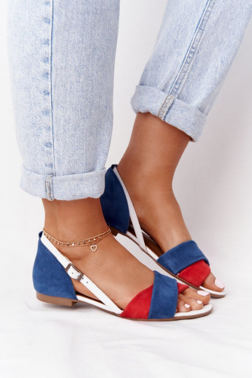 Dámské sandály  04614-17 modrá-červené
