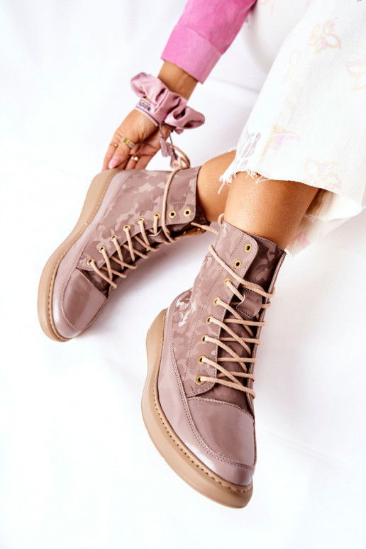 Sportovní styl  boty  3034 béžové s kamufláží Sportovní styl  boty  3034 béžové s kamufláží