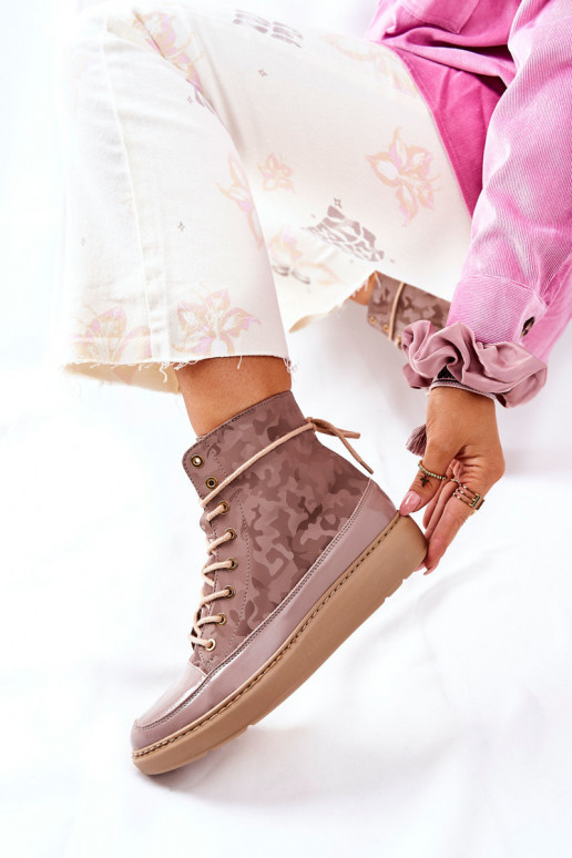 Sportovní styl  boty  3034 béžové s kamufláží Sportovní styl  boty  3034 béžové s kamufláží