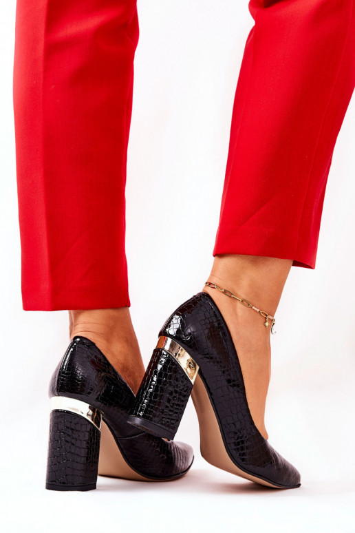 Obuv  s imitací hadí kůže 3117 Černé  Obuv  s imitací hadí kůže 3117 Černé