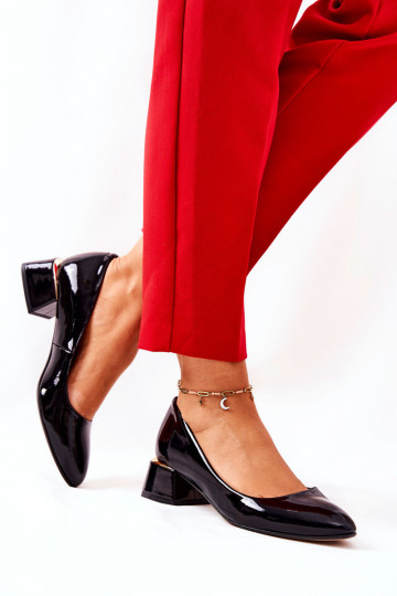 s efektem laku Obuv  3118 Černé 2