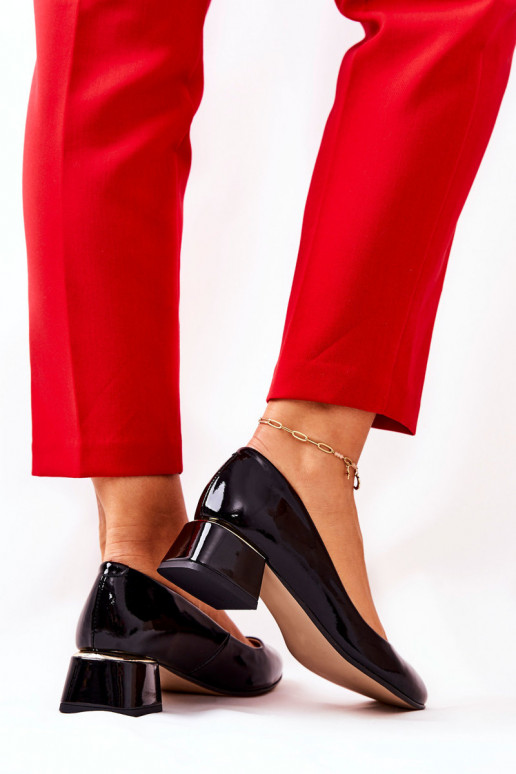 s efektem laku Obuv  3118 Černé  s efektem laku Obuv  3118 Černé