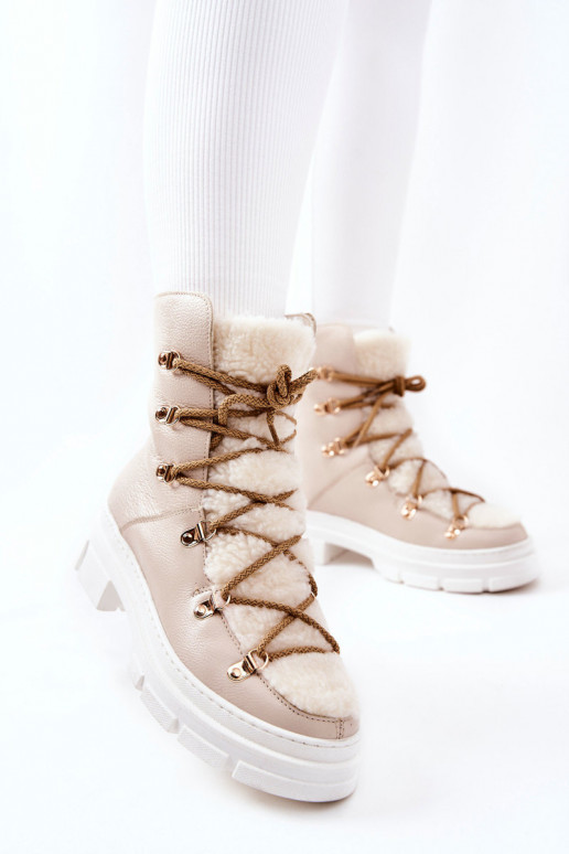 zateplené Dřeváky boty slonová kost Nerisso zateplené Dřeváky boty slonová kost Nerisso