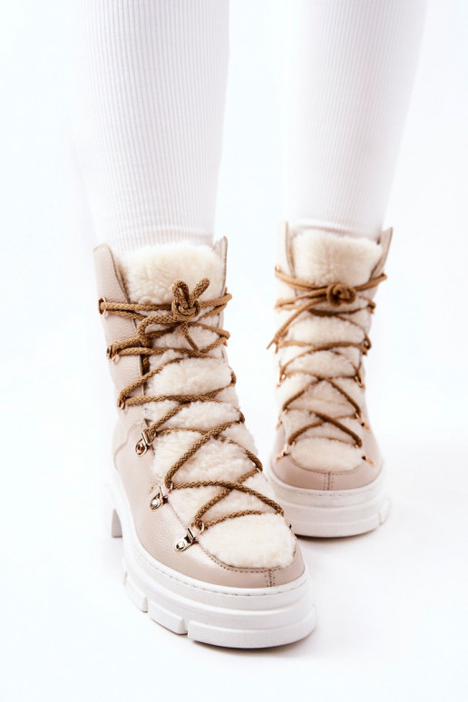 zateplené Dřeváky boty slonová kost Nerisso zateplené Dřeváky boty slonová kost Nerisso