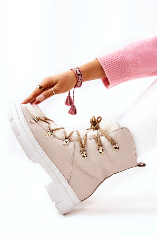 zateplené Dřeváky boty slonová kost Nerisso zateplené Dřeváky boty slonová kost Nerisso