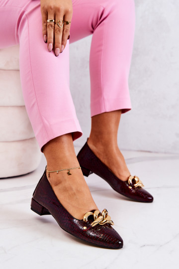 s efektem laku s imitací hadí kůže Obuv vínová Elissabeth