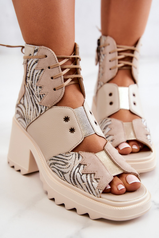 Dřeváky se zipy  05321-04 béžové Dřeváky se zipy  05321-04 béžové