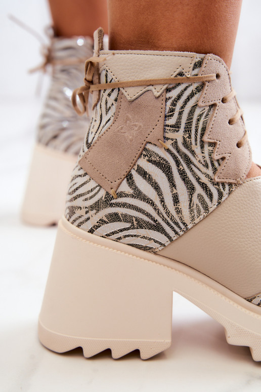 Dřeváky se zipy  05321-04 béžové Dřeváky se zipy  05321-04 béžové