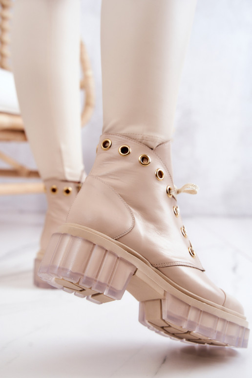 Dřeváky Z Masywną Podeszwą béžové Horizon Dřeváky Z Masywną Podeszwą béžové Horizon