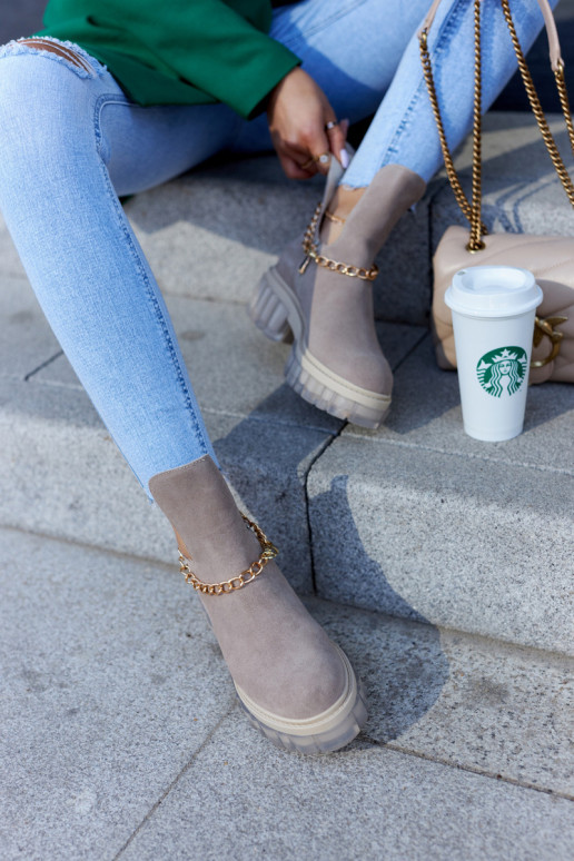 Semišové boty Výstřih béžové Lemar Forget Me  Semišové boty Výstřih béžové Lemar Forget Me