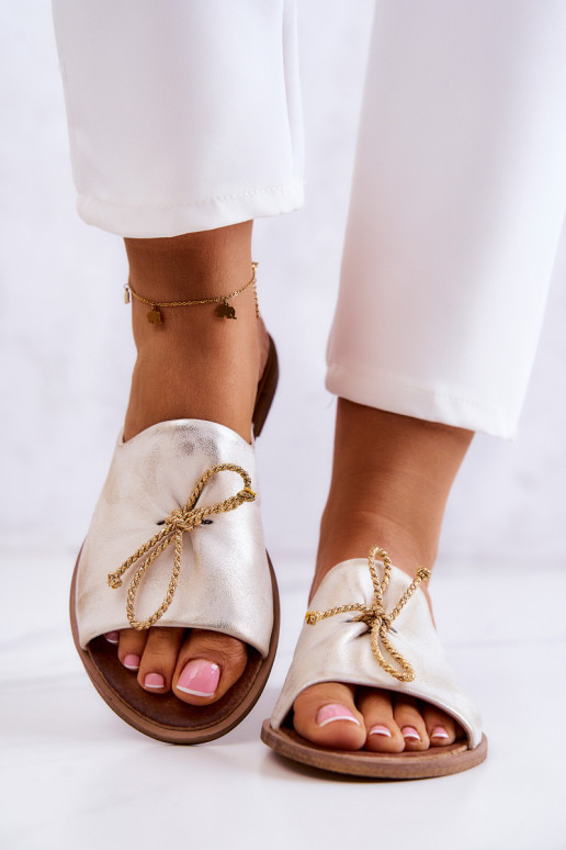 Zazoo 2659 Pantofle  Bílá-zlaté barvy