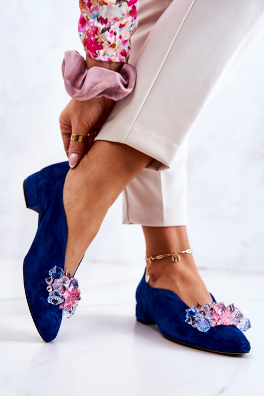 Elegantní styl ze semiše boty s ornamenty tmavě modrá McQueen Elegantní styl ze semiše boty s ornamenty tmavě modrá McQueen