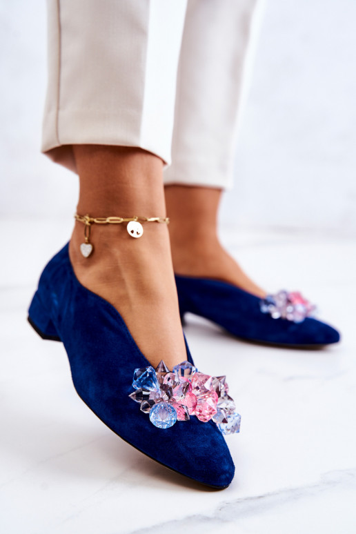 Elegantní styl ze semiše boty s ornamenty tmavě modrá McQueen Elegantní styl ze semiše boty s ornamenty tmavě modrá McQueen