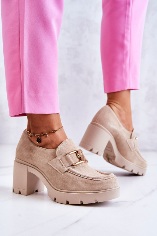 Elegantní styl boty s podpatky se zlatými detaily slonová kost Lemar Harmell Elegantní styl boty s podpatky se zlatými detaily slonová kost Lemar Harmell