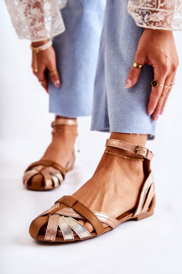 Dámské sandály  01924-32 zlaté-hnědá 2