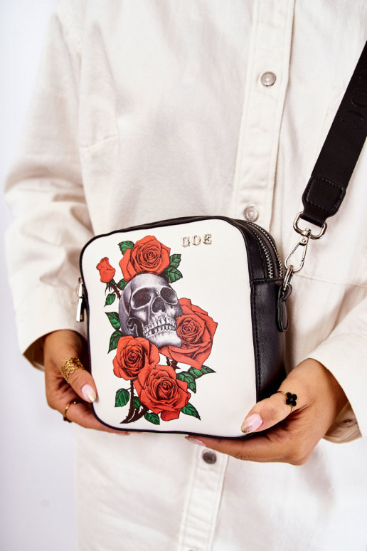 Kožená kabelka  GOE ZNJ012 Černé a-bílá