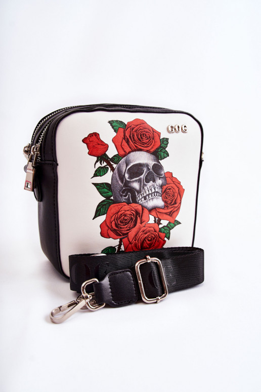 Kožená kabelka  GOE ZNJ012 Černé a-bílá