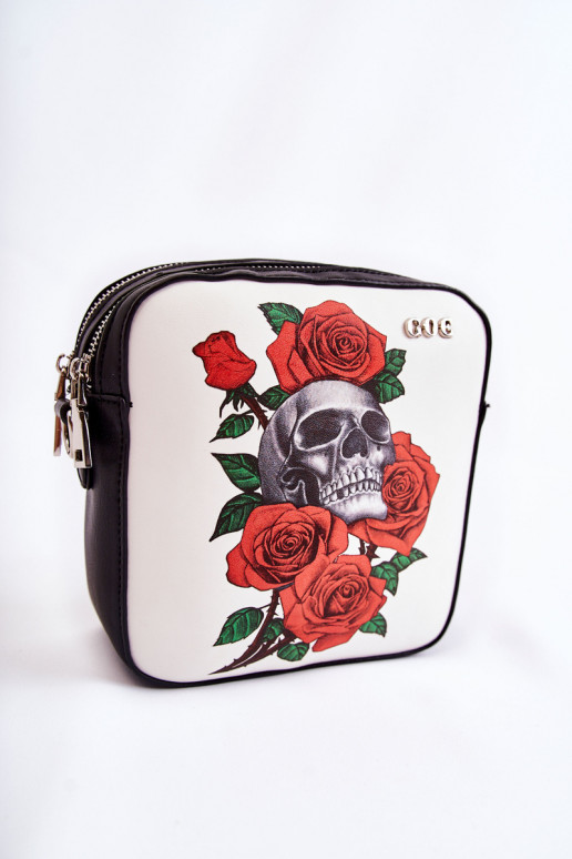 Kožená kabelka  GOE ZNJ012 Černé a-bílá