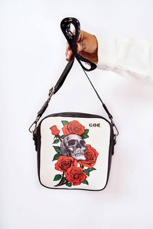 Kožená kabelka  GOE ZNJ012 Černé a-bílá