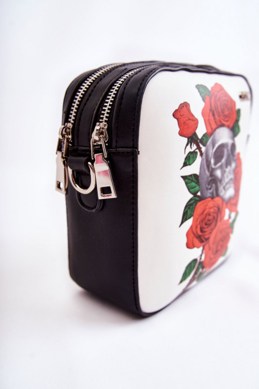 Kožená kabelka  GOE ZNJ012 Černé a-bílá