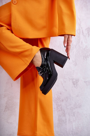 s efektem laku boty silný podpatek Černé Lemar Jaime 2