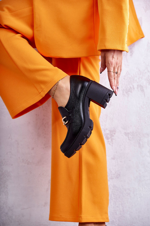 boty s podpatky se zlatými detaily Černé Lemar Mikeyla  boty s podpatky se zlatými detaily Černé Lemar Mikeyla