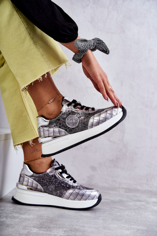 tenisky  GOE KK2N4083 stříbrné barvy  tenisky  GOE KK2N4083 stříbrné barvy