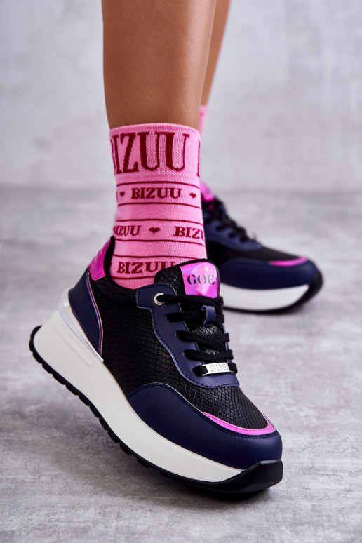 tenisky  GOE KK2N4081 Černé a-tmavě modrá  tenisky  GOE KK2N4081 Černé a-tmavě modrá